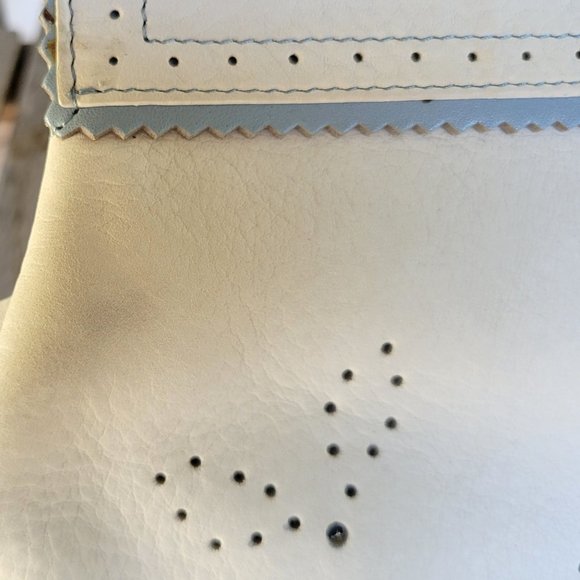 ANTONIO MELANI Off White Nubuck Leather Satchel Bag - Picture 6 of 7